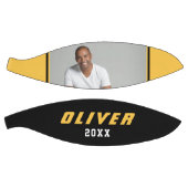 Moderne gele zwarte aangepaste naam - foto basketbal (Panelen)