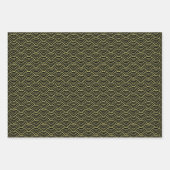 Moderne gele zwarte witte geometrische Japanse gol Inpakpapier Vel (Voorkant 2)