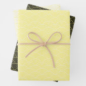 Moderne gele zwarte witte geometrische Japanse gol Inpakpapier Vel (In situ)