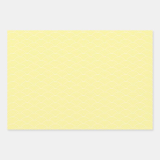 Moderne gele zwarte witte geometrische Japanse gol Inpakpapier Vel (Voorkant)