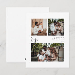 Moderne Geleidelijke Manuscript Centreerde drie-Fo Feestdagenkaart