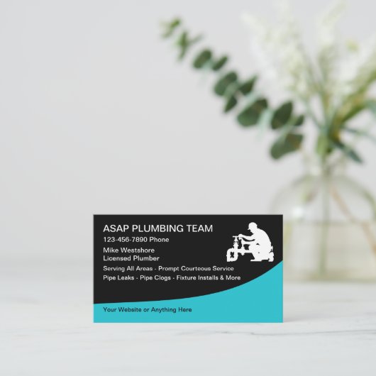 Moderne Gelicentieerde Loodgieter Visitekaartjes N (Staand voorkant)