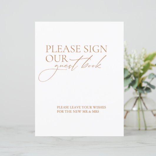 Moderne Gelieve Ons Gastboek Te Ondertekenen Trouw (Staand voorkant)