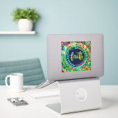 Moderne Geloof Groene Boho Whimsical Leuke Inspira Sticker (Laptop op bureau)