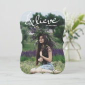 Moderne Geloof Handlettering Script Vakantiefoto Feestdagenkaart (Staand voorkant)