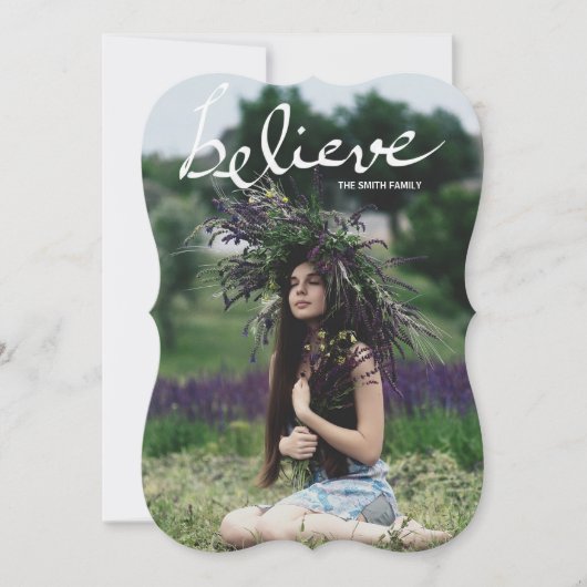 Moderne Geloof Handlettering Script Vakantiefoto Feestdagenkaart (Voorkant)