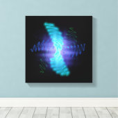 Moderne geluidsgolven met neongloed canvas afdruk (Insitu (Houten vloer))