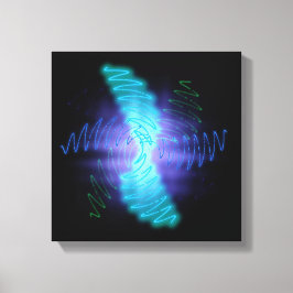 Moderne geluidsgolven met neongloed canvas afdruk