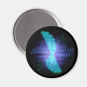 Moderne geluidsgolven met neongloed magneet (Voorkant / Achterkant)