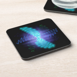 Moderne geluidsgolven met neongloed onderzetter
