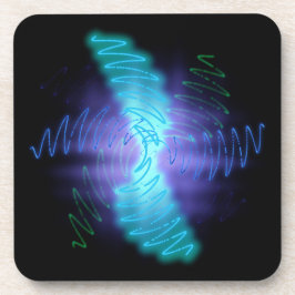 Moderne geluidsgolven met neongloed onderzetter