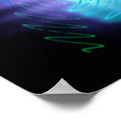 Moderne geluidsgolven met neongloed poster (Hoek)