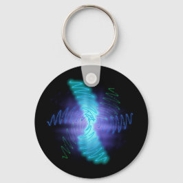Moderne geluidsgolven met neongloed sleutelhanger