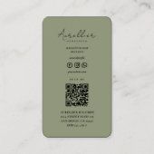 Moderne geluidstechnicus Audioloog Sage Green Visitekaartje (Achterkant)