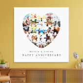 Moderne Gelukkig Jubileum Hart Puzzel Collage Canvas Afdruk (Insitu (Woonkamer))