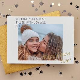 Moderne Gelukkig Nieuwjaar Custom Foto Feestdagenkaart