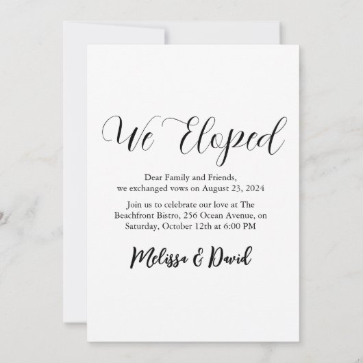 moderne gelukkig tot in lengte van dagen elopement kaart (Achterkant)