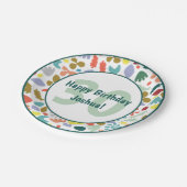 Moderne Gelukkige 30e Verjaardag Aangepaste Naam Papieren Bordje (Gekanteld)