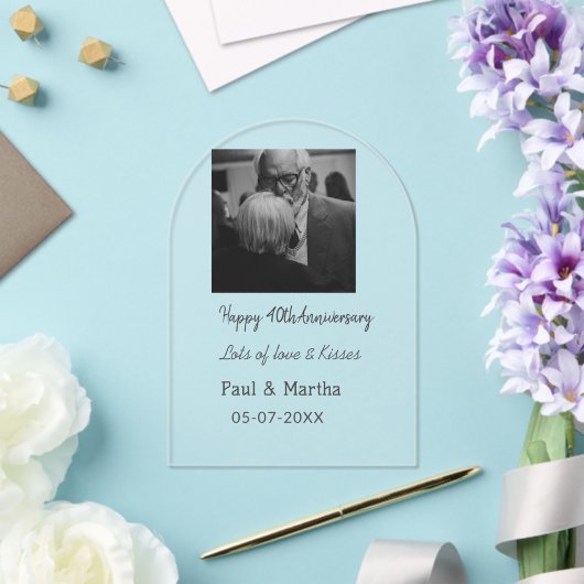 Moderne gelukkige 40ste verjaardag voeg naam datum acryl uitnodigingen (Insitu (Huwelijk))