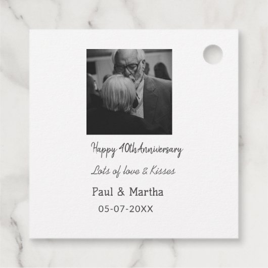 Moderne gelukkige 40ste verjaardag voeg naam datum bedankjes labels (Achterkant)