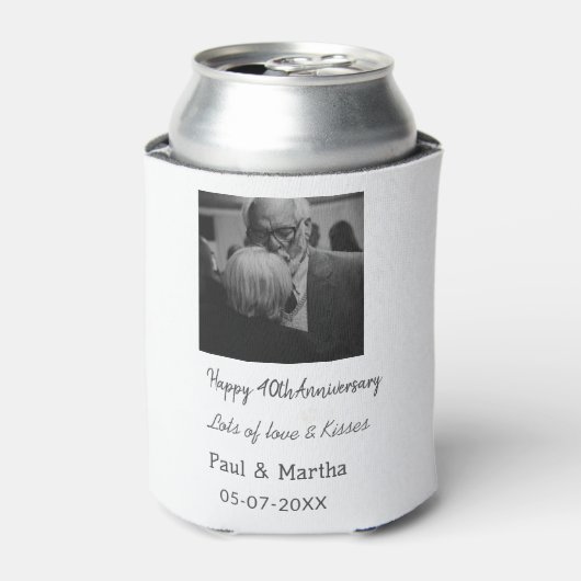 Moderne gelukkige 40ste verjaardag voeg naam datum blikjeskoeler (Blikje Voorkant)