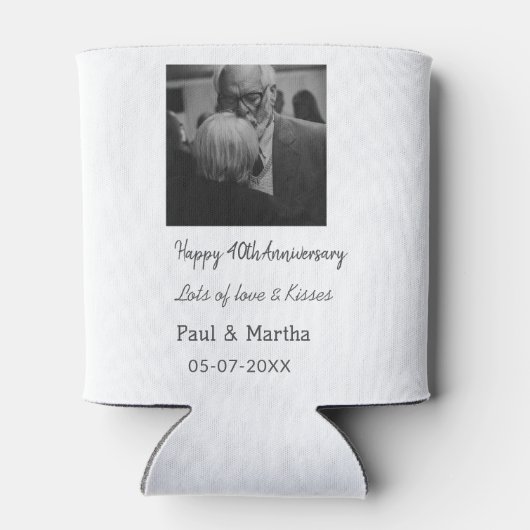 Moderne gelukkige 40ste verjaardag voeg naam datum blikjeskoeler (Achterkant)