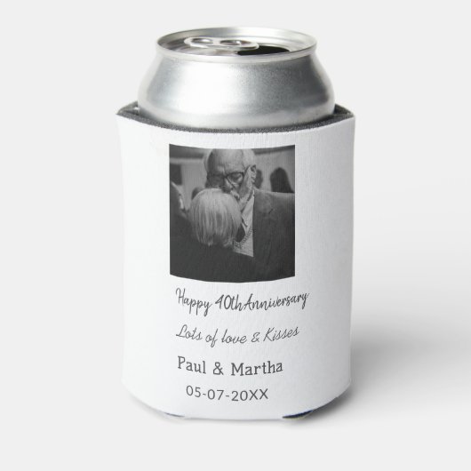 Moderne gelukkige 40ste verjaardag voeg naam datum blikjeskoeler (Blikje Achterkant)