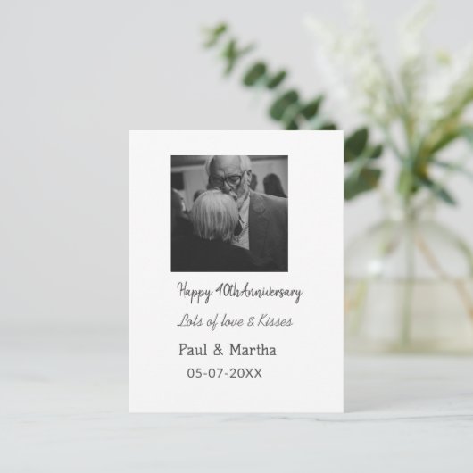 Moderne gelukkige 40ste verjaardag voeg naam datum briefkaart (Staand voorkant)