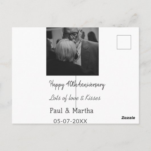 Moderne gelukkige 40ste verjaardag voeg naam datum briefkaart (Achterkant)