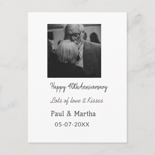 Moderne gelukkige 40ste verjaardag voeg naam datum briefkaart (Voorkant)