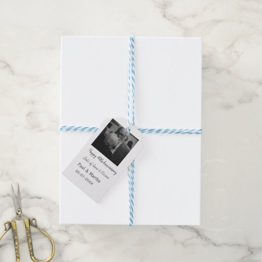 Moderne gelukkige 40ste verjaardag voeg naam datum cadeaulabel (Met Touw)