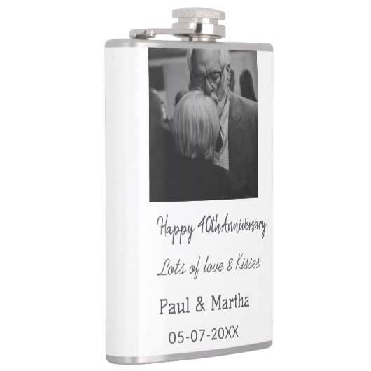 Moderne gelukkige 40ste verjaardag voeg naam datum heupfles (Rechts)