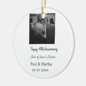 Moderne gelukkige 40ste verjaardag voeg naam datum keramisch ornament (Links)