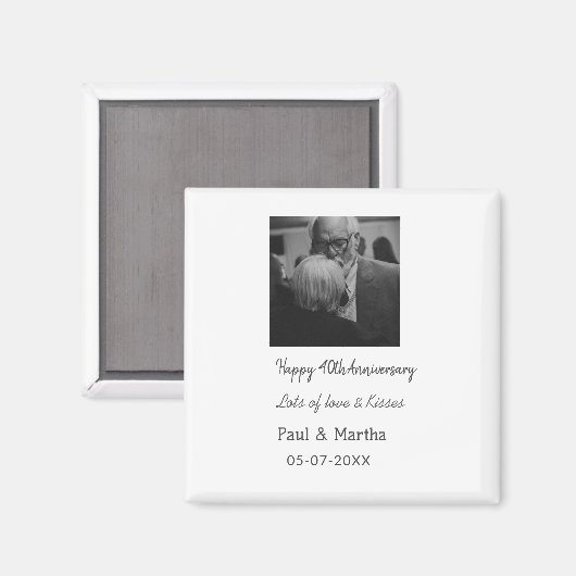 Moderne gelukkige 40ste verjaardag voeg naam datum magneet (Voorkant / Achterkant)