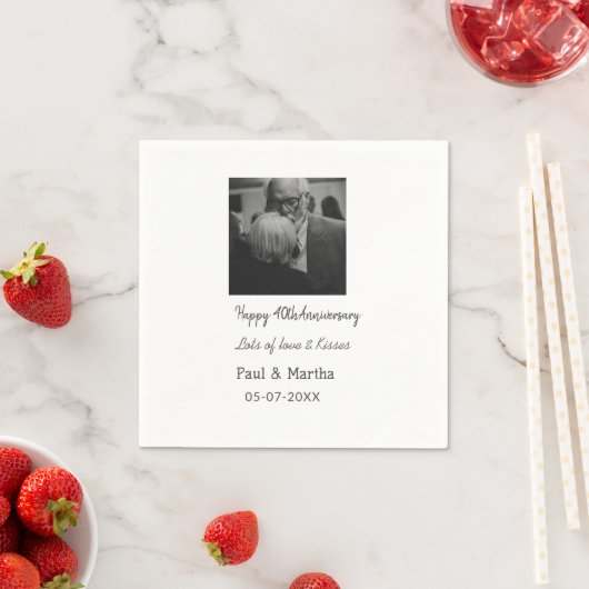 Moderne gelukkige 40ste verjaardag voeg naam datum servet (Insitu)