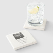 Moderne gelukkige 40ste verjaardag voeg naam datum stenen onderzetter (Zijkant)