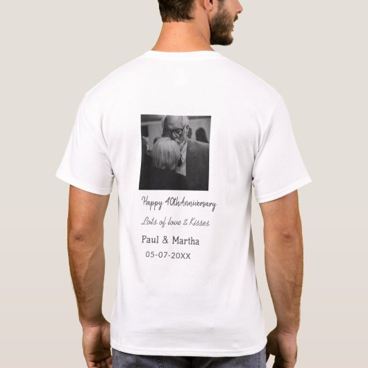 Moderne gelukkige 40ste verjaardag voeg naam datum t-shirt (Achterkant)