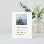 Moderne gelukkige 50ste verjaardag voeg naam datum briefkaart (Staand voorkant)