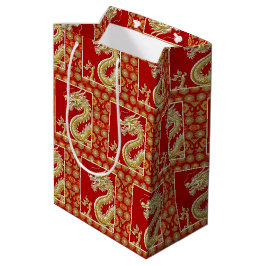 Moderne gelukkige Chinese Nieuwjaar moderne Aziati Medium Cadeauzakje