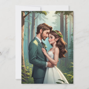 moderne gelukkige-ever-after elopement receptie kaart