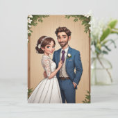 moderne gelukkige-ever-after-ontvangst na een elop kaart (Staand voorkant)