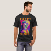 MODERNE GELUKKIGE HALLOWEEN KLEURRIJKE SCHEDEL CUS T-SHIRT (Voorkant volledig)