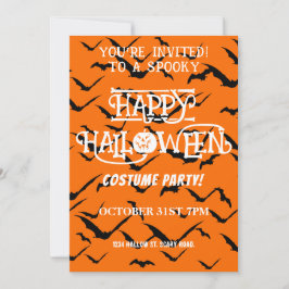 Moderne Gelukkige Halloween Kostuum Feest Vleermui Kaart