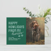Moderne Gelukkige Howlidays Huisdier Kerstkaart (Staand voorkant)