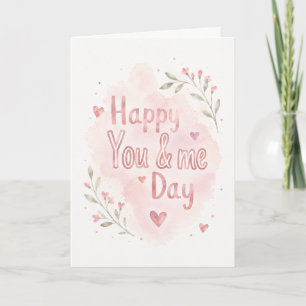Moderne Gelukkige Jou En Mij Dag Romantische Groet Kaart