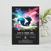 Moderne gelukkige kattenverjaardag kaart (Staand voorkant)