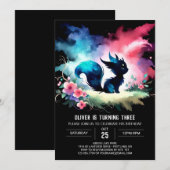 Moderne gelukkige kattenverjaardag kaart (Voorkant / Achterkant)