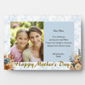 Moderne Gelukkige Moederdag Blauwe Bloemen Fotoplaat (voorkant)