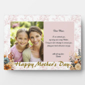 Moderne Gelukkige Moederdag Roze Bloemen Fotoplaat (voorkant)