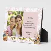 Moderne Gelukkige Moederdag Roze Bloemen Fotoplaat (Zijkant)